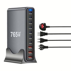 <span class=keywords><strong>Adaptateur</strong></span> de chargeur de bureau multiport 800W 10 ports <span class=keywords><strong>USB</strong></span> GaN à charge rapide, station de charge rapide 140W pour ordinateur portable tablette PD 3.0 100W - Product Image 2