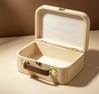 Boîte à bijoux en bois non fini, étui de rangement en bois poli pour boucles d'oreilles, colliers, décoration intérieure, cadeau