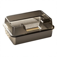 Bac à litière pour chat en acier inoxydable, design ouvert, bords hauts, taille extra-large, anti-éclaboussures, style semi-fermé profond, toilette pour animaux de compagnie