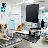 Machine à rayons X vétérinaire à sortie d'images rapide et efficace avec détecteur à panneau plat/logiciel d'imagerie/support pour hôpital vétérinaire