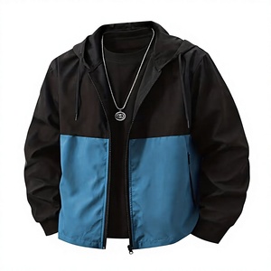 Men's Eco-Friendly Knitted Fleece Long Sleeve Hooded Zip-Up <b>Jacket</b> Windproof Smart Casual <b>Slim</b> <b>Fit</b> Winter Wear Black Blue - Product Image 2