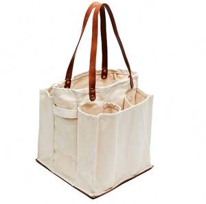 Bolso ecológico biodegradable de 7 bolsillos para el mercado de granjeros, bolso de compras, almacenamiento de alimentos para pícnic - Product Image 1