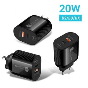 อะแดปเตอร์ชาร์จเร็ว 20W USB-C PD 5V/3A แบบเสียบผนัง พร้อมปลั๊กสำหรับ EU/US/UK ใช้ได้กับ iPhone 17/15/14 ซีรีส์ - Product Image 1