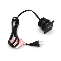 Prise de table BAYU USA/Canada avec double port USB, chargeur ignifuge en PC, câble de 1,5 m, 100-240 V, mise à la terre standard pour la maison, le bureau, le canapé