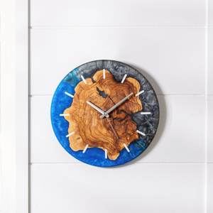 Handcrafted Resin And Wood <b>Wall</b> <b>Clock</b> With <b>Unique</b> Artistic Pattern Durable Finish And Elegant Design Perfect For Living Room - Product Image 6