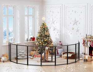 Büyük katlanabilir nefes Modern paslanmaz çelik köpek evcil hayvan oyun parkı Metal kapalı ve açık Kennels - Product Image 5