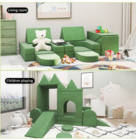 Canapé modulaire pour enfants en bas âge, design château, rembourrage en mousse PU, moderne, pour chambre à coucher, salon, hôtel