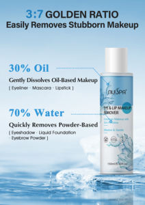 Logo personnalisé OEM Formule végétale biologique Nettoyant professionnel pour le visage à faible irritation <span class=keywords><strong>Lotion</strong></span> <span class=keywords><strong>démaquillante</strong></span> yeux et lèvres - Product Image 5