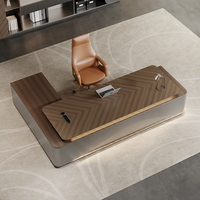 Meubles de bureau ergonomiques modulaires modernes en panneaux MDF, bureau de direction en forme de L avec rangement pour PDG, table de bureau de luxe pour usage en villa