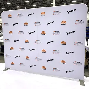 Benutzer definierte gerade faltbare Messe Ausstellungs schritt und wiederholen Hintergrund Banner Stand