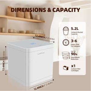 Molinillo eléctrico de compost de acero inoxidable LUXFOND, triturador de residuos de alimentos doméstico multifunción, tecnología de silenciador controlada por aplicación - Product Image 2
