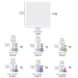 Molde de Silicona 3D para Ajedrez, Plataforma Artesanía de Ajedrez Casero, Resina Epoxi - Product Image 2