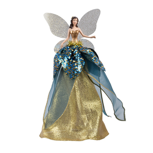 Decorazione natalizia resina blu e oro angelo piumato albero Top stella farfalla <span class=keywords><strong>fata</strong></span> - Product Image 1