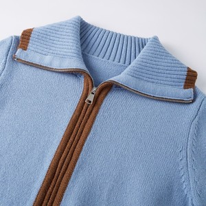 <span class=keywords><strong>Cardigan</strong></span> Casual Elegante da <span class=keywords><strong>Donna</strong></span> con <span class=keywords><strong>Zip</strong></span> e Colletto, Finiture a Contrasto e Logo Personalizzato - Product Image 2