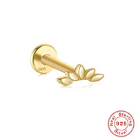 Nouveauté Gaby : Bijoux de piercing interne pour l'oreille, zircon scintillant, argent S925, boucles d'oreilles pour cartilage, vente en gros de bijoux de piercing corporel
