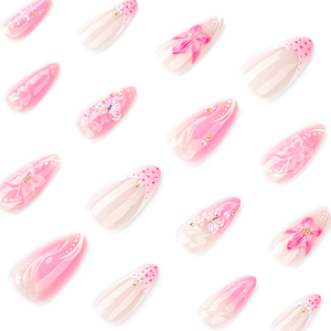 Venta de Fábrica, <span class=keywords><strong>Uñas</strong></span> Postizas 3D <span class=keywords><strong>con</strong></span> Diseño de <span class=keywords><strong>Flores</strong></span>, 24 Piezas, <span class=keywords><strong>Uñas</strong></span> Artificiales Francesas Rosas Personalizadas para Dedos <span class=keywords><strong>con</strong></span> Pegamento - Product Image 3