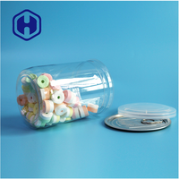 Boîte en plastique PET transparente de 500 ml (17 oz) pour supermarché, avec extrémité en aluminium facile à ouvrir, étanche, sans BPA, pour bonbons et en-cas