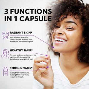 Integratore di Biotina e Collagene in Capsule Softgel, 60 Pezzi, Etichetta Privata, Vitamine per Capelli - Product Image 2