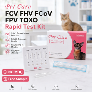 Kit de Prueba FCV/FHV/FCoV/FPV/TOXO, Prueba Combinada de Antígenos <span class=keywords><strong>para</strong></span> Panleucopenia Felina/Coronavirus/Calicivirus/Herpesvirus Tipo 1/Toxoplasma Gondii - Product Image 1