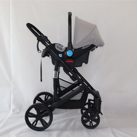 Poussette pour bébé à 3 baldaquin extensible avec siège d'auto Siège réversible 2 en 1
