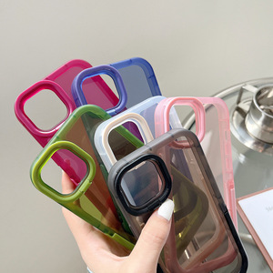 2025 nuovo supporto per lenti trasparente custodia per telefono per <span class=keywords><strong>iPhone</strong></span> 13 12 <span class=keywords><strong>11</strong></span> <span class=keywords><strong>Pro</strong></span> <span class=keywords><strong>Max</strong></span> 14 <span class=keywords><strong>Pro</strong></span> XR XS <span class=keywords><strong>Max</strong></span> supporto pieghevole invisibile <span class=keywords><strong>Cover</strong></span> <span class=keywords><strong>nera</strong></span> - Product Image 2