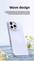 Coque de téléphone sans fil en silicone magnétique pratique, résistante aux chutes, avec design ondulé, pour iPhone 18 Pro Pro Max