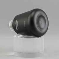 Bouteille de sérum en verre de 30ml avec logo personnalisé, emballage de soins de la peau, flacon compte-gouttes vide de luxe noir avec bouton poussoir