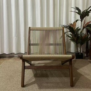 <span class=keywords><strong>Fauteuil</strong></span> individuel en bois massif artisanal avec tressage en corde de papier, écologique et durable pour <span class=keywords><strong>salon</strong></span>, chambre et salle à manger - Product Image 5