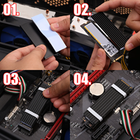 Комплект радиаторов для M.2 2280 SSD: алюминиевый кулер для твердотельного накопителя с термопрокладкой для ПК