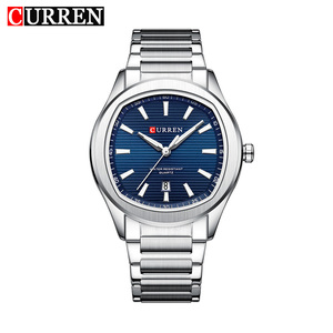 Montres à quartz de luxe CURREN 8474 pour hommes, en alliage d'acier inoxydable, aiguilles lumineuses, étanches, style sportif, design vintage, 20 mm - Product Image 1