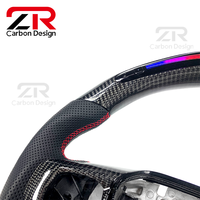 Accessoires intérieurs pour Ford Ranger Raptor F150, volant de voiture personnalisé en fibre de carbone avec LED RPM, cuir véritable, style sport