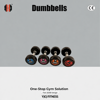 Juego de Mancuernas con Cabezas Redondas Marcadas por Colores, Agarres Cromados Texturizados, Estructura Duradera para Equipos de Fitness Comerciales
