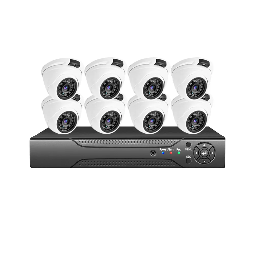 8 channel turret cctv camera with dvr cctv system kit 2MP 5MP AHD camera