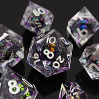 Nouveaux dés de planète en résine gravée de luxe pour jeux de rôle D&D et Call of Cthulhu ; Ensemble de 100 dés polyédriques D20 à design d'angle droit