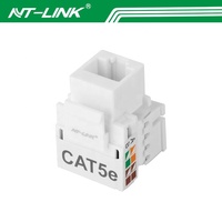 NT-K001 Cat5E RJ45 UTP Keystone Jack 110 IDC 90 Derajat 3u-50u Lapisan Emas