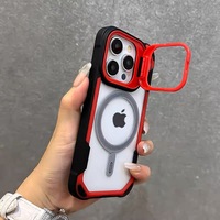 Étui de téléphone élégant et créatif à haute transparence avec support magnétique pour objectif pour iPhone 17 Air 16 15 Pro Max – Accessoires de téléphone