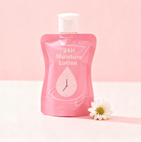 Sac d'emballage cosmétique, pochette à bec verseur étanche, doypack avec bouchon rabattable personnalisé pour les emballages de beurre corporel