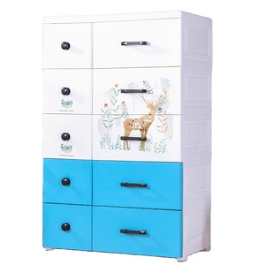 5-strato grande e piccolo cassetto vestiti armadio di stoccaggio impilabile in plastica <span class=keywords><strong>con</strong></span> <span class=keywords><strong>ruote</strong></span> - Product Image 2