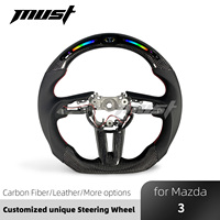 Untuk Mazda 3 CX-30 MX-30 CX-50 2019-2026 Peningkatan Interior Setir Sport Kustom Serat Karbon dengan Layar LED RPM Pintar