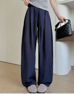 <span class=keywords><strong>Pantaloni</strong></span> a gamba larga in <span class=keywords><strong>lino</strong></span> lavato con bordi rifiniti per donna; <span class=keywords><strong>Pantaloni</strong></span> estivi sottili a <span class=keywords><strong>vita</strong></span> <span class=keywords><strong>alta</strong></span>, larghi e a gamba dritta; Casual senza sforzo - Product Image 5