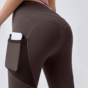 卸売フィットネスジムプッシュアップヒップアップハイウエストヨガレギンス女性用レギンス、メッシュポケット付き - Product Image 4