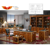Solution Mobilier de bureau classique de luxe de style traditionnel du Moyen-Orient Bureau de direction Royal Modenese pour mobilier de bureau