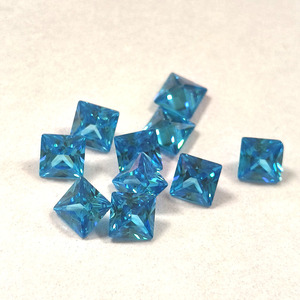 Zircone cubique synthétique taille princesse, pierres précieuses carrées en aigue-marine CZ pour la fabrication de bijoux - Product Image 3