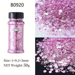 50G Bottle Holographic Hexagon Glitter - Laser Chunky Sequins <b>Powder</b> for Diy Nail Art, <b>Body</b>, Face, and Craft Decoration - Product Image 4