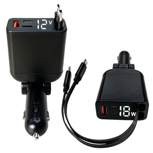 Chargeur de téléphone rapide 5 en 1 STW Lisen pour voiture, adaptateur de chargeur de téléphone rétractable pour voiture - Product Image 1