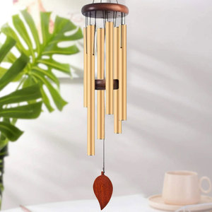 Carillons éoliens en cuivre et aluminium avec 6 tubes accordés, dessus en bois, crochet de suspension pour jardin, patio, décoration intérieure - Product Image 5