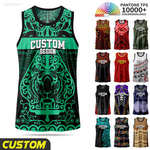 カスタムオーストラリアアボリジニマオリポリネシア速乾トレーニングタンクトップ昇華ジャージバスケットボールシングレットシャツウェア - Product Image 1