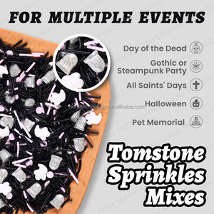 Nuevo producto Explosión Halloween Sprinkles Ghost Tombstone Candy Sprinkles Black Pink <span class=keywords><strong>Series</strong></span> Cake Decorating Sprinkles para Cake - Product Image 4