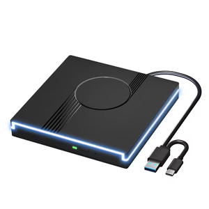 Lecteur de CD/DVD externe RGB avec USB 3.0 Type-C, graveur portable ultra-fin CD/DVD +/-RW pour ordinateur portable, ordinateur de bureau, Mac, <span class=keywords><strong>Windows</strong></span> - Product Image 1