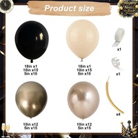 Kit d'arche de guirlande de ballons en latex noir et or rose de luxe avec confettis pour la décoration de fête de mariage, anniversaire